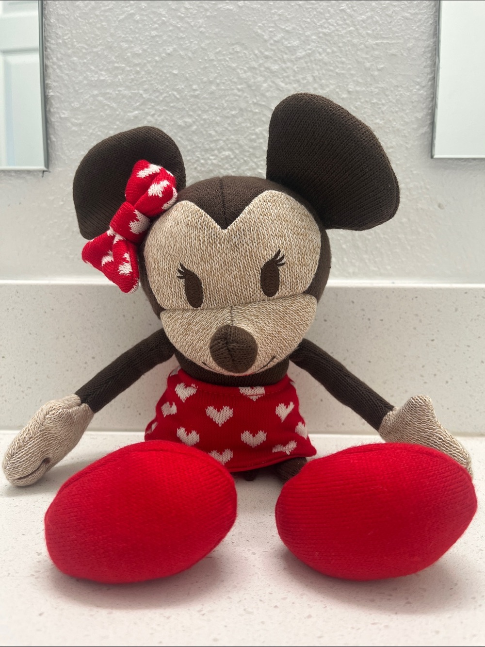 Hallmark Disney Sweetheart Minnie Mouse Knit Plush Valentine's Day Red Dress